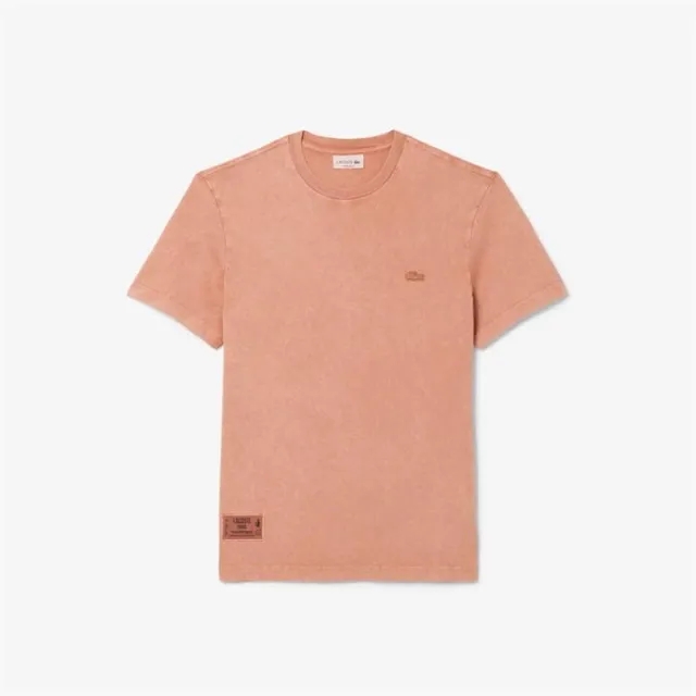 Lacoste Washed Effect Heavy Jersey T-shirt - Terracotta Brown