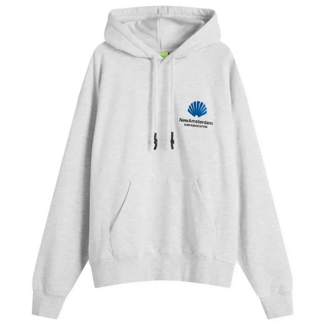 New Amsterdam Surf Association Men's Logo Hoodie Grey Melange