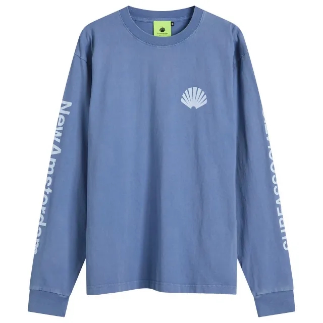 New Amsterdam Surf Association Men's Logo Long Sleeve T-Shirt Blue