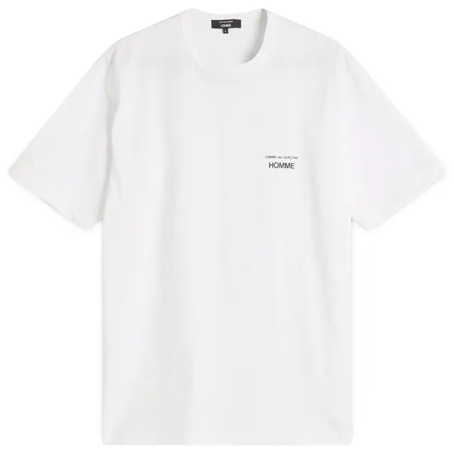 Asics Comme des Garçons Homme Men's Small Logo T-Shirt White