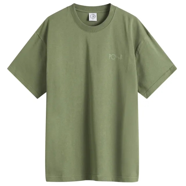 Polar Skate Co. Men's Stroke Logo Contrast T-Shirt Moss Green