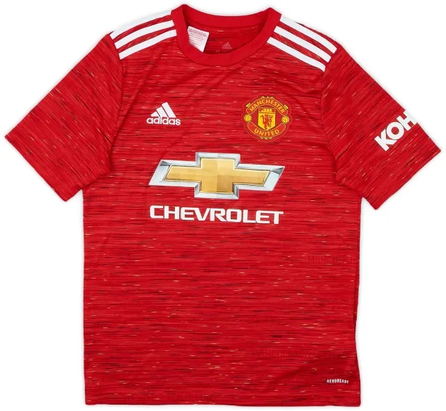 adidas 2020-21 Manchester United Home Shirt - 8/10 - (L.Boys)