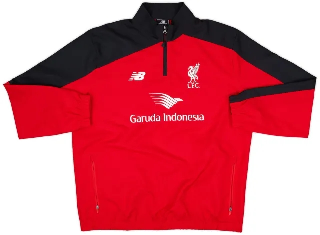 2015-16 Liverpool New Balance 1/4 Zip Training Top - 9/10 - (L)