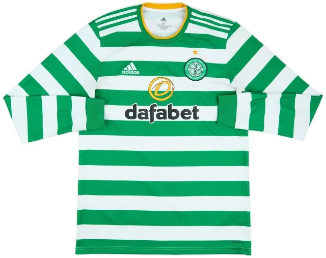 adidas 2020-21 Celtic Home L/S Shirt - 8/10 - (M)