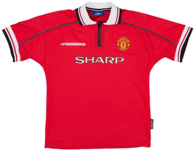 Umbro 1998-00 Manchester United Home Shirt - 8/10 - (L.Boys)