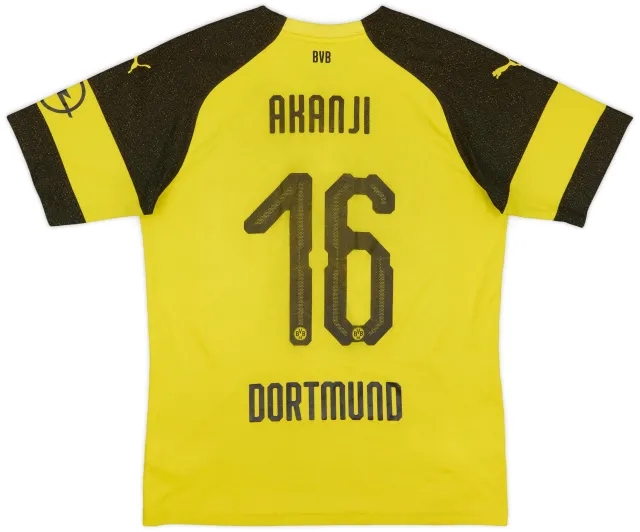 Puma 2018-19 Borussia Dortmund Home Shirt Akanji #16 - 5/10 - (L)