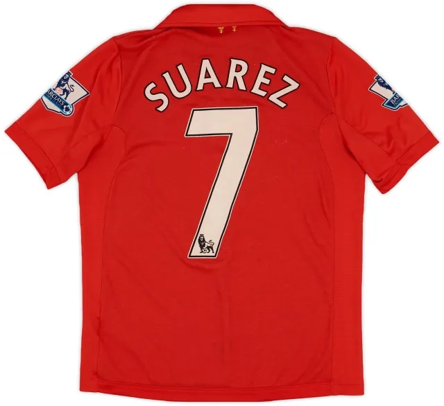 2012-13 Liverpool Home Shirt Suarez #7 - 6/10 - (XL.Boys)