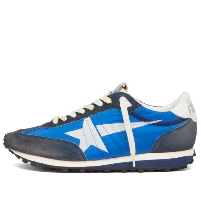Golden Goose Men's Running Marathon Nylon Suede Sneaker Royal Blue/Dark Blue/White