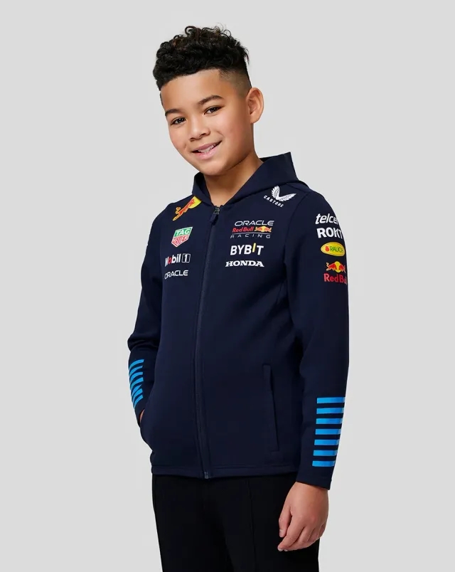 Castore Oracle Red Bull Racing Junior Official Teamline Full Zip Hoodie - Night Sky