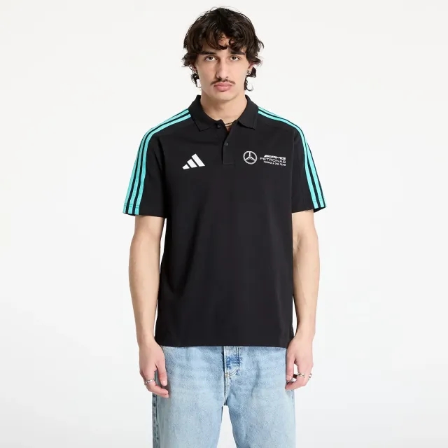 adidas Originals T-Shirt Adidas Mercedes - Amg Petronas Formula One Team Dna Polo Men Black/ Black/ White Xxl