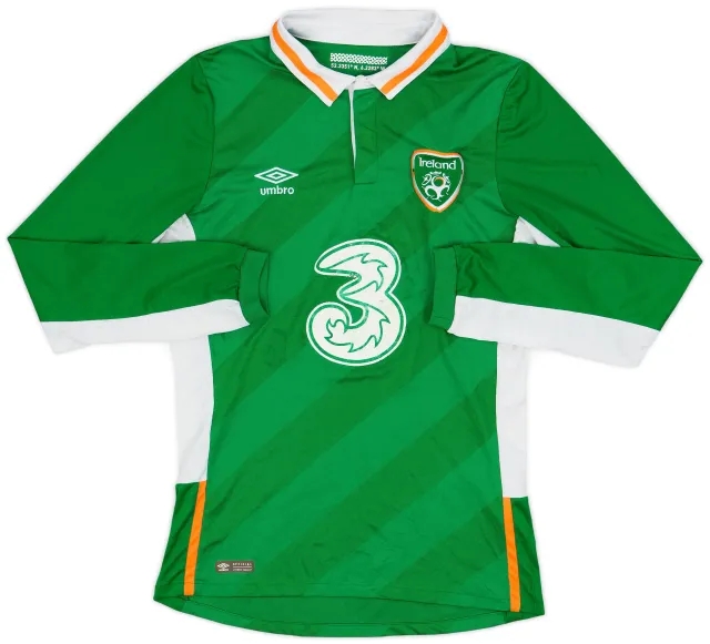 Umbro 2016-17 Ireland Home L/S Shirt - 5/10 - (S)
