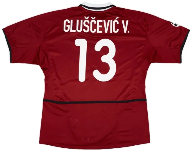 Nike 2003-04 Sparta Prague Match Issue Champions League Home Shirt Gluscevic V. #13