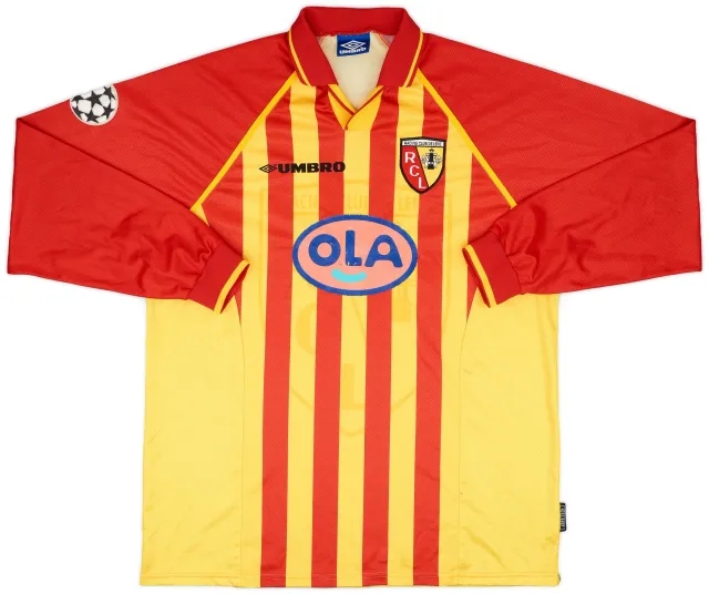 Umbro 1998-99 Lens Match Issue Champions League Home L/S Shirt Magnier #4