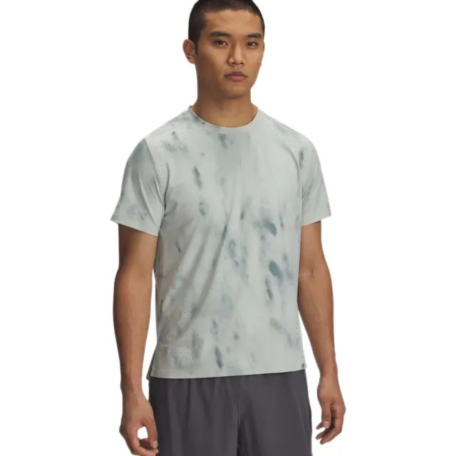 Men's  Under Armour  Launch Elite Printed Short Sleeve Hydro Green / Reflective XXL