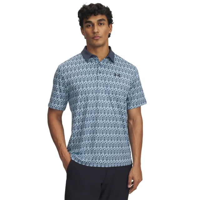 Men's  Under Armour  Playoff 3.0 Printed Polo Stream / Downpour Gray / Black XXL