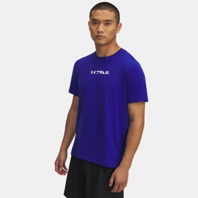 Men's  Under Armour  Trail Run Graphic T-Shirt Royal / Reflective XXL