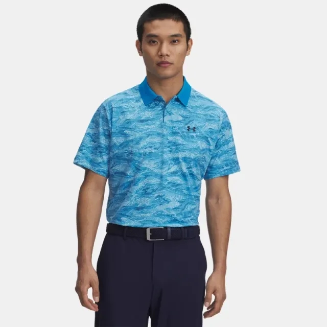 Men's  Under Armour  Drive Chill Printed Polo Ether Blue / Stream / Midnight Navy XXL