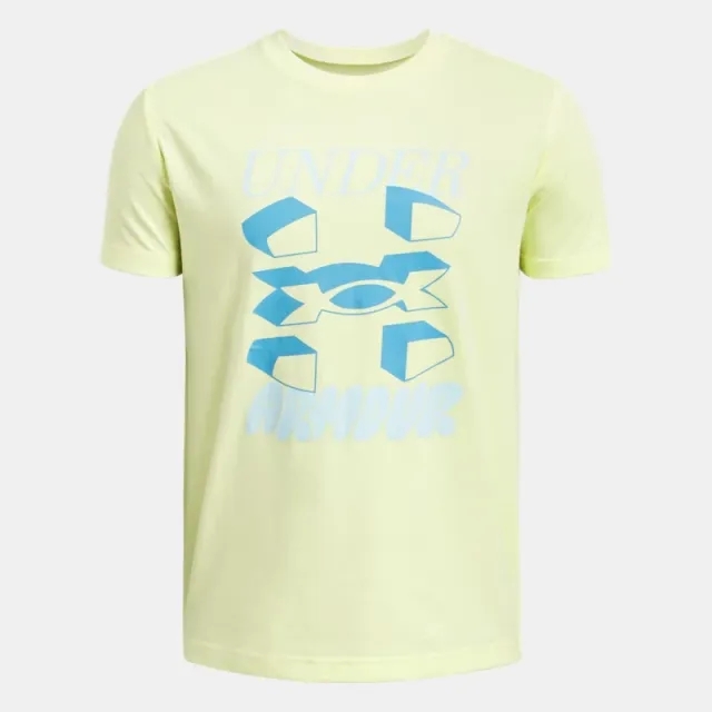 Boys'  Under Armour  Split Big Logo Short Sleeve Sonic Yellow / Stream YXL (63 - 67 in)