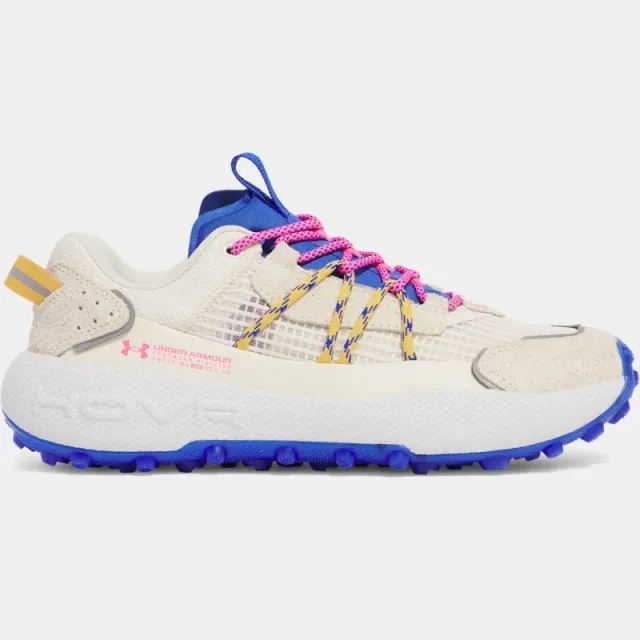 Unisex  Under Armour  Fat Tire Venture Pro Shoes Ivory Dune / Team Royal / Aero Pink 10.5