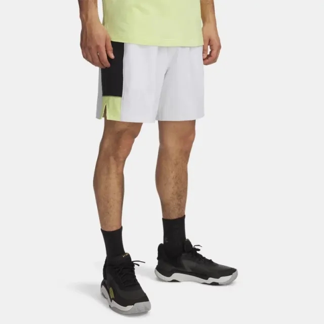 Men's  Under Armour  Zone 7 Woven Shorts White / Black / Sonic Yellow XXL