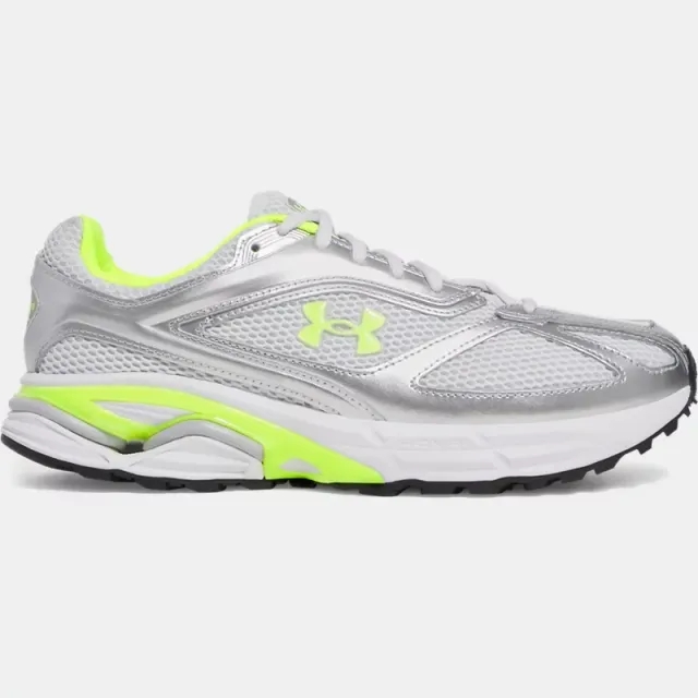 Unisex  Under Armour  Apparition Shoes Distant Gray / Metallic Silver / High Vis Yellow 8