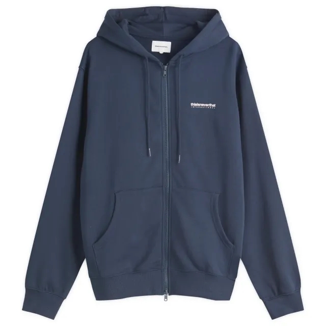thisisneverthat Men's Intl. Logo Zip Up Hoodie Navy
