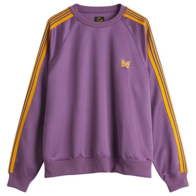 Needles Men's Track Crew Neck Sweatshirt Purple