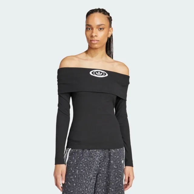 adidas adidas Originals Off Shoulder Long-Sleeve Top