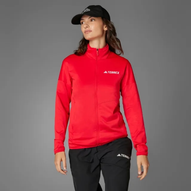 Adidas Terrex Xperior Climawarm Light Fleece Jacket In Pure Ruby-Red