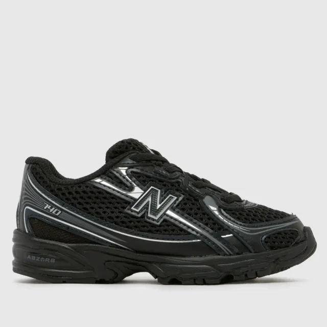 New Balance Infants' 740 BUNGEE LACE in Black/Grey Synthetic