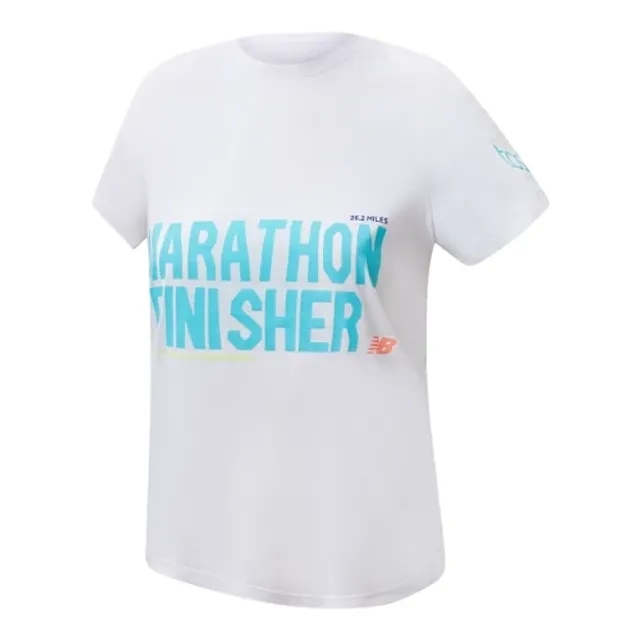 New Balance Women's LDN Marathon Finisher T-Shirt in White Polyester