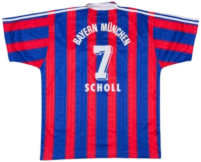 adidas 1995-97 Bayern Munich Home Shirt Scholl #7 - 8/10 - (XL)