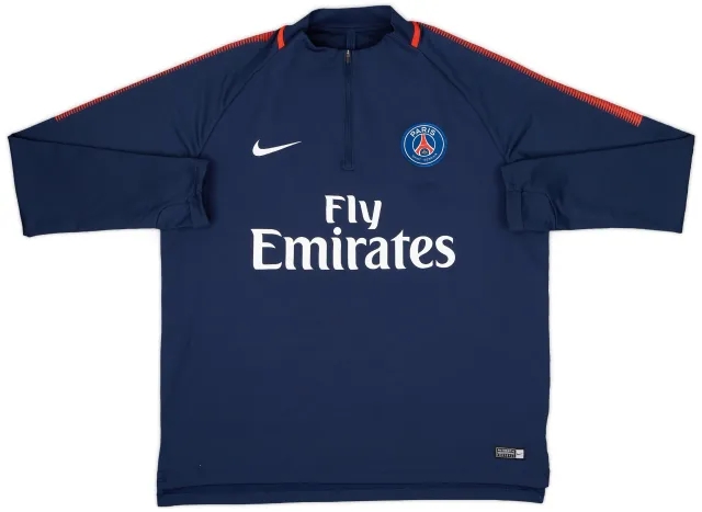 2017-18 Paris Saint-Germain Nike 1/4 Zip Drill Top - 9/10 - (XL)