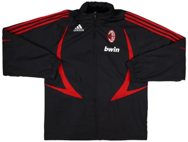 2007-08 AC Milan adidas Hooded Rain Jacket - 9/10 - (S)