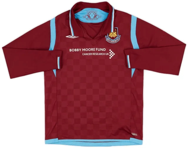 Umbro 2009-10 West Ham Home L/S Shirt - 8/10 - (M.Boys)