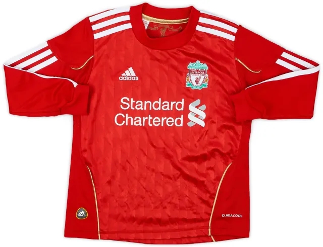 adidas 2010-12 Liverpool Home L/S Shirt - 8/10 - (7-8Years)