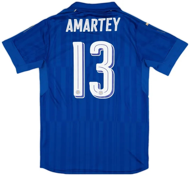 Puma 2016-17 Leicester Home Shirt Amartey #13 - 9/10 - (M)
