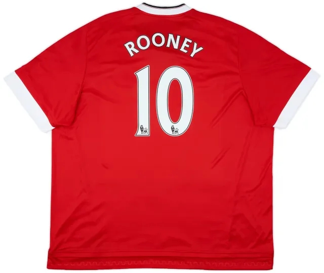 adidas 2015-16 Manchester United Home Shirt Rooney #10 - 9/10 - (3XL)