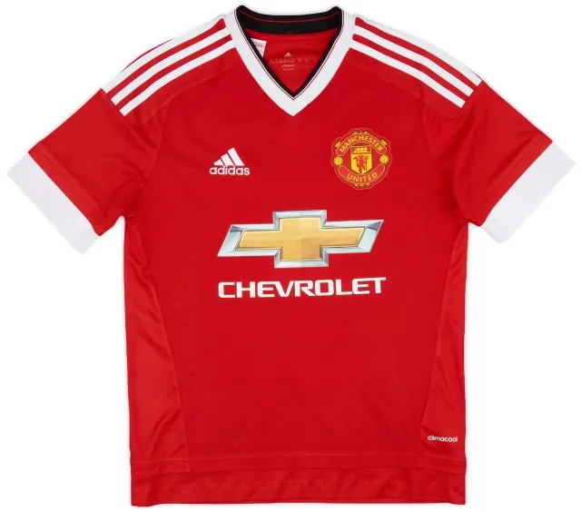 adidas 2015-16 Manchester United Home Shirt - 9/10 - (L.Boys)