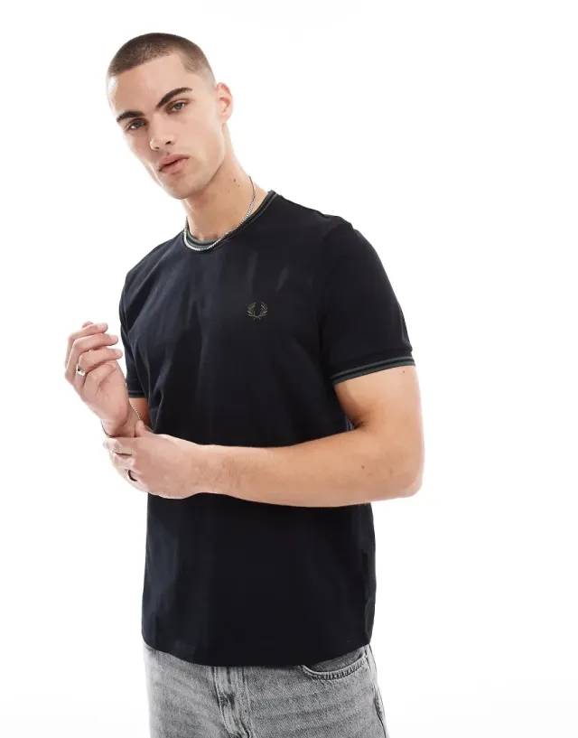 Fred Perry Twin Tipped T-Shirt - Black