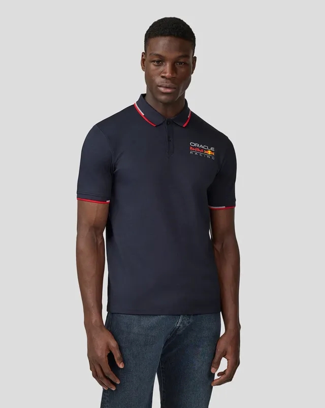 Castore Oracle Red Bull Racing Unisex Core Polo Shirt With Full Colour Logo - Brilliant White