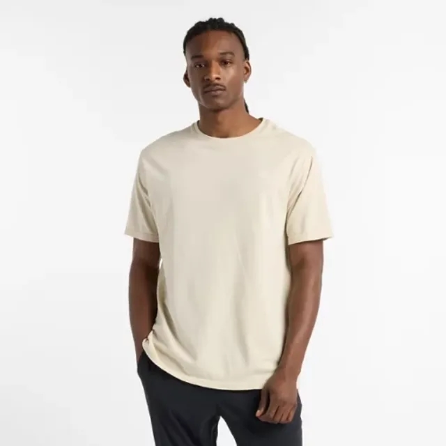 New Balance Men's Rest Day Knit Relaxed T-Shirt in Grey Cotton