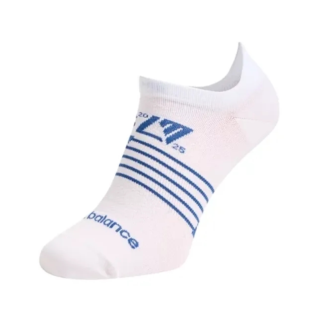 New Balance Unisex London Marathon No Show in White Nylon