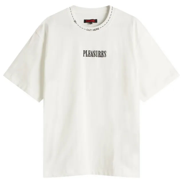 Pleasures Men's Cut Here Heavyweight T-Shirt White