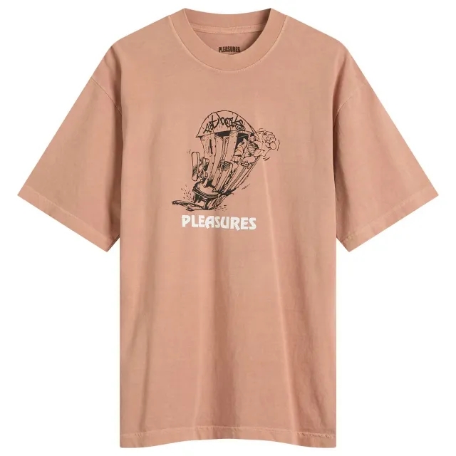 Pleasures Men's x Fat Beats 9th Street T-Shirt Rose Quartz