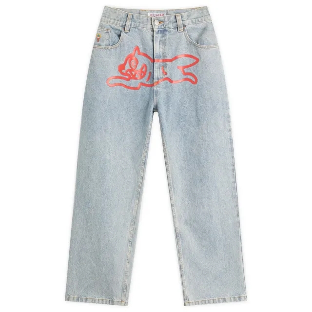 ICECREAM Men's Running Dog Double Scoop Denim Pant Light Wash Blue