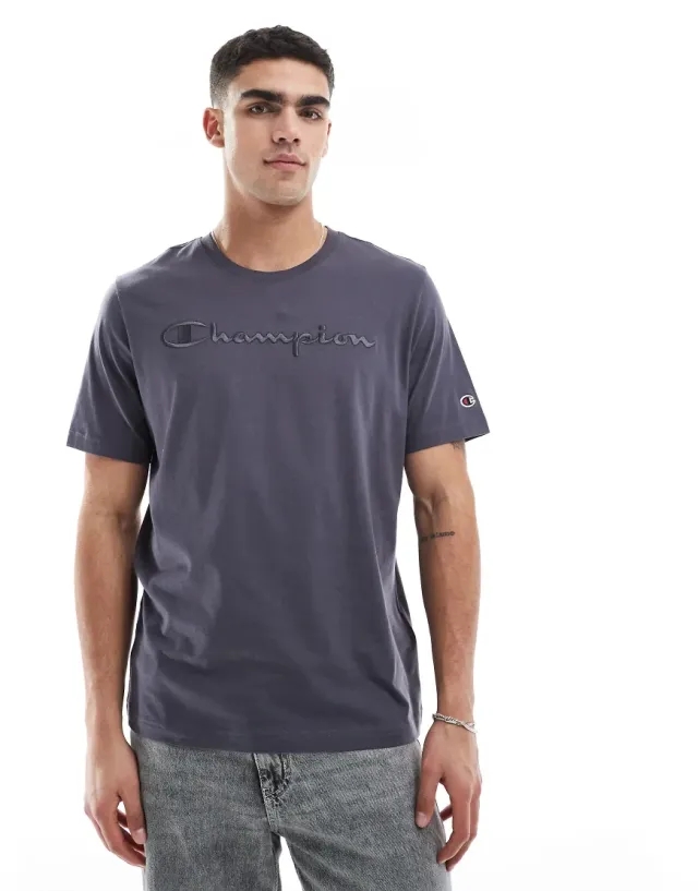 Champion Short Sleeve Tee In Grey