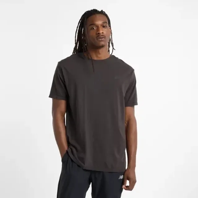 New Balance Men's Rest Day Knit Relaxed T-Shirt in Grey Cotton