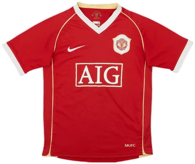 Nike 2007-09 Manchester United Home Shirt - 7/10 - (M.Boys)
