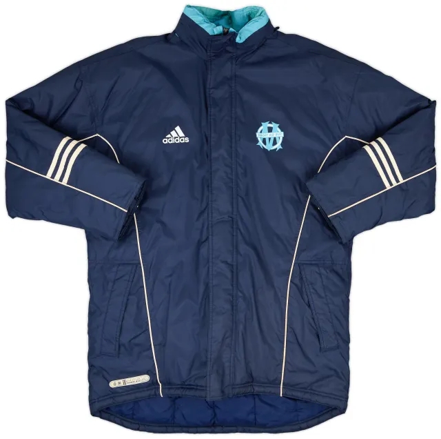 2000-01 Olympique Marseille adidas Padded Bench Coat - 8/10 - (L)